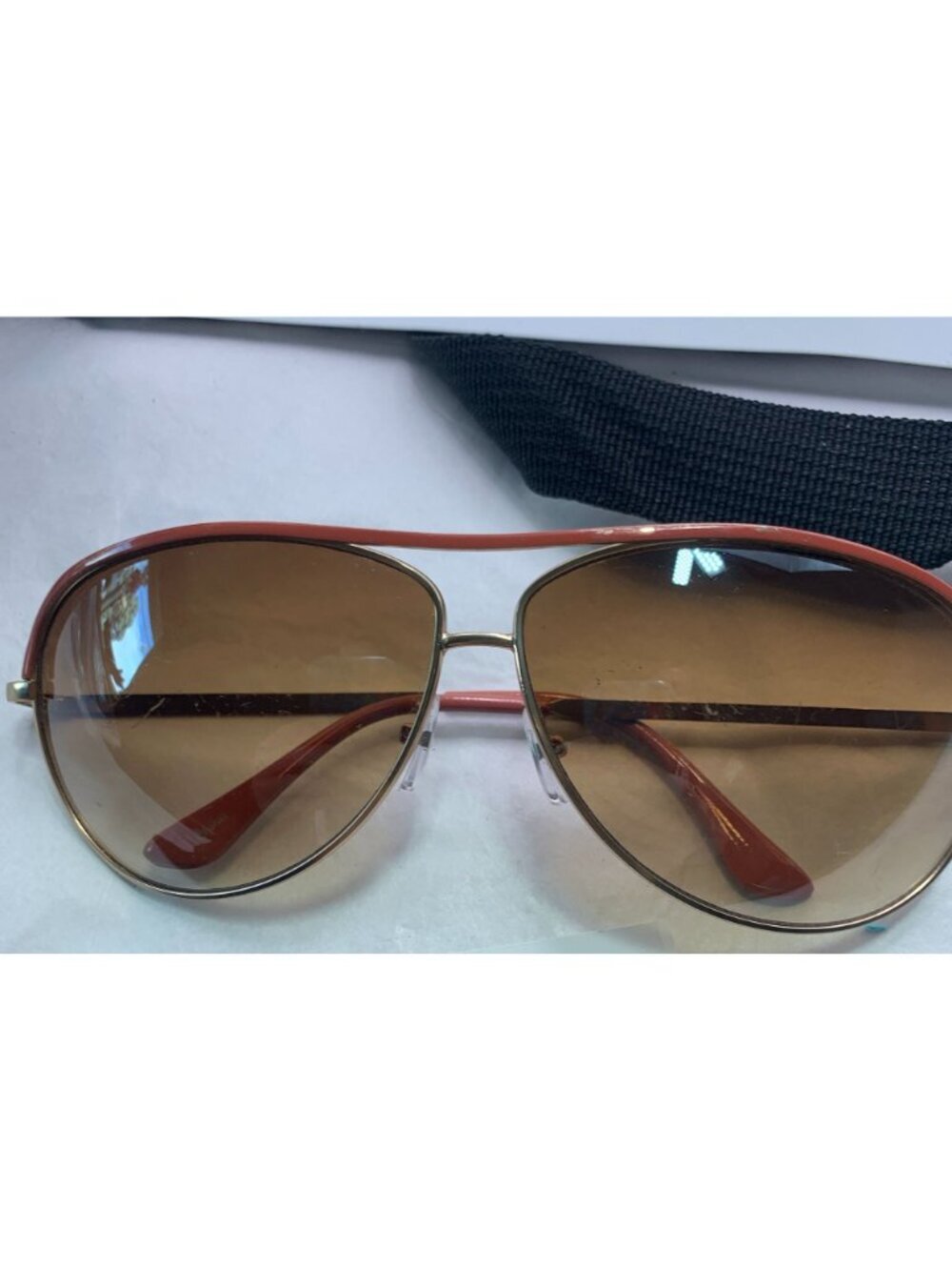 Retro Aviator Sunglasses With Gold Frame & Gradient Brown Lenses For Women - Picture 8 of 8